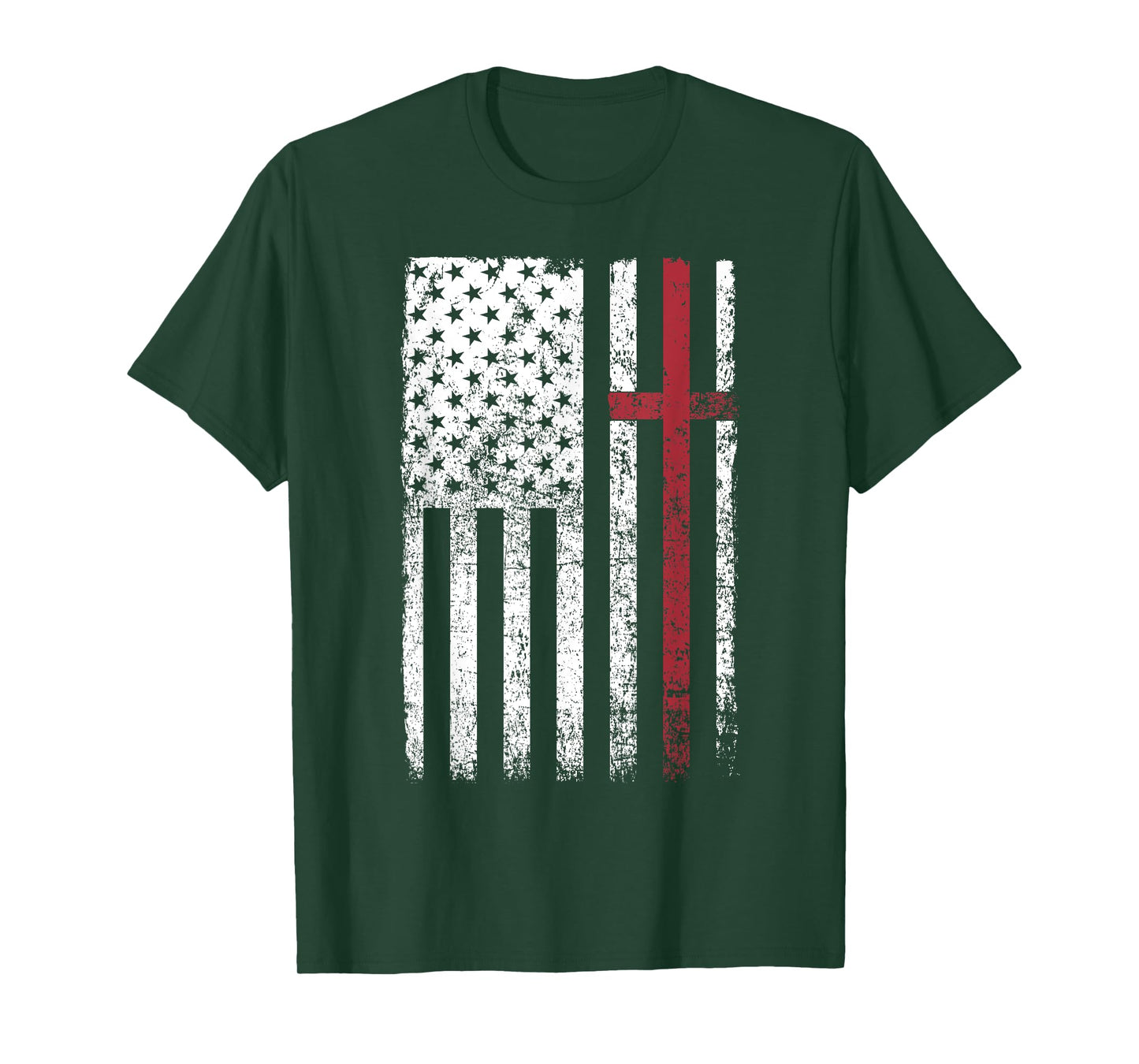 Christian US - USA Flag American Christ - Cross T-Shirt