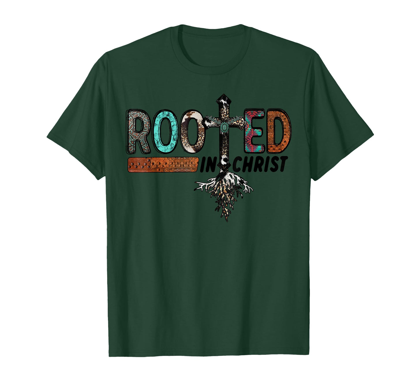 Rooted in Christ Christian Faith Inspirational Design T-Shirt