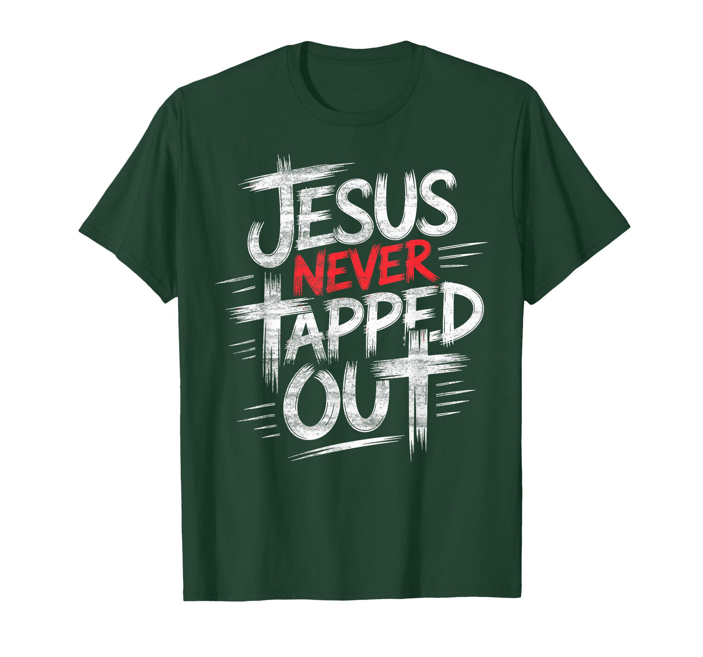 Jesus Never Tapped Out Tee Christian Wrestler Wrestling T-Shirt