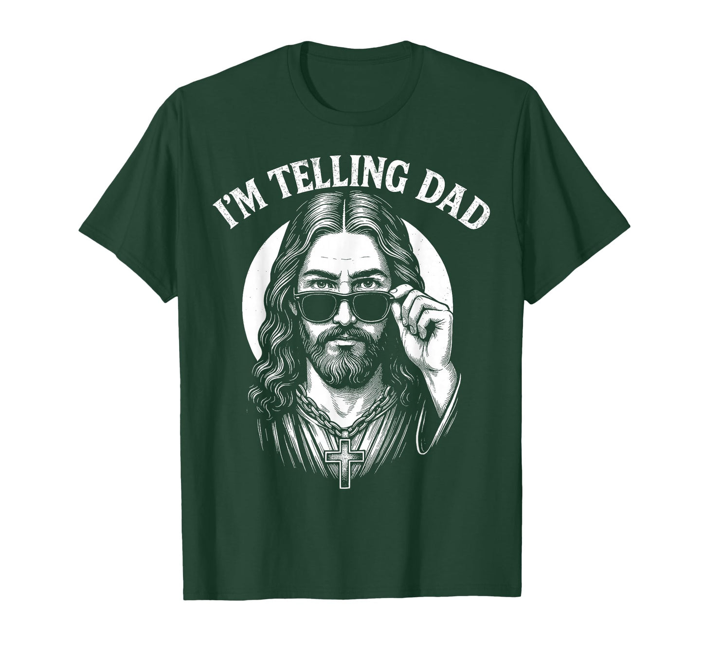 Funny Religious Meme I'm Telling Dad Christian Jesus Humor T-Shirt