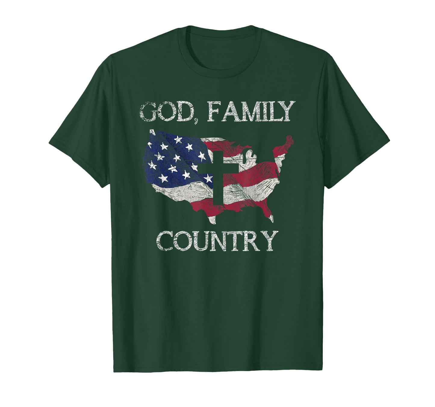 Prayer Christian Gifts & Tees God Family Country Cross Christian Gift USA Prayer T-Shirt