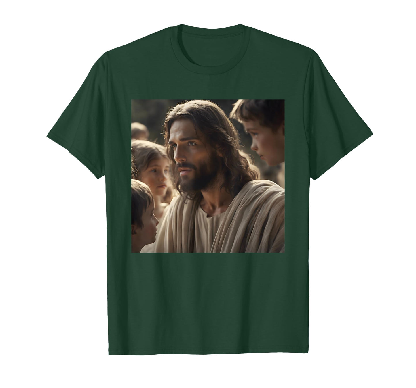 Vintage Jesus With Kids Face Of Jesus Portrait Christ T-Shirt