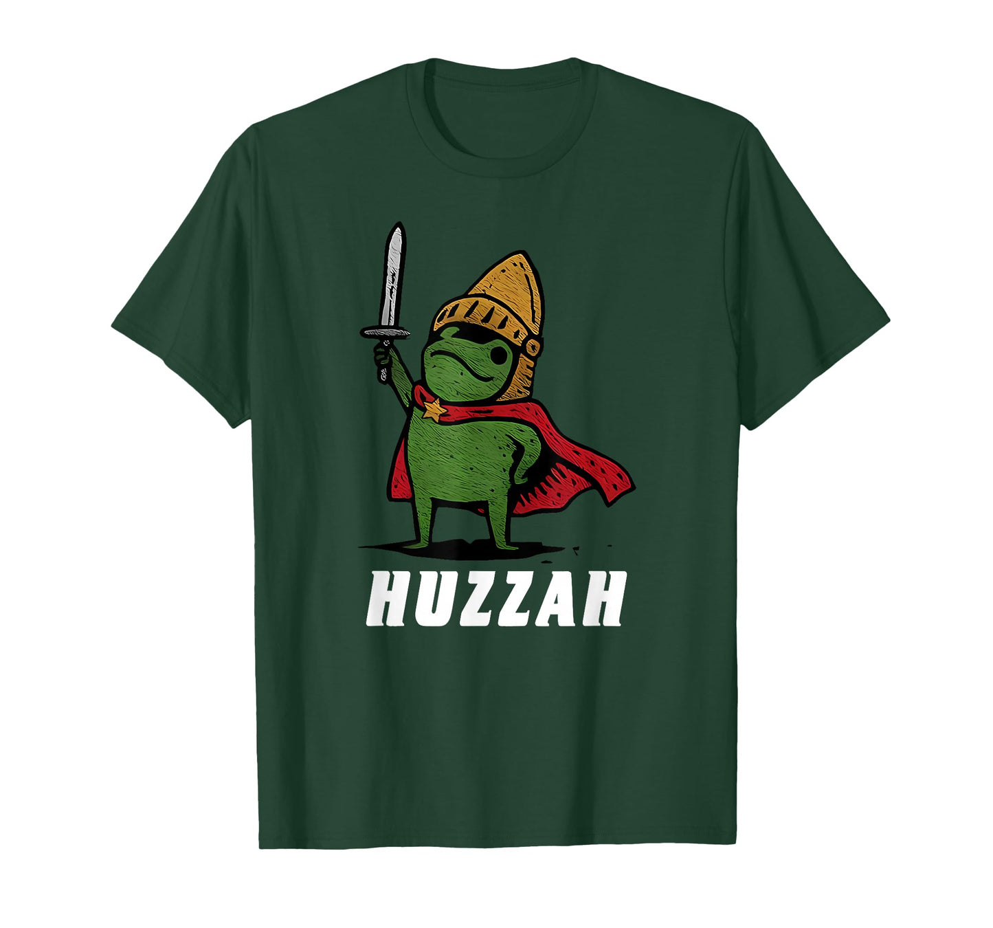 Huzzah Frog Knight Funny Sword Meme Quote T-Shirt