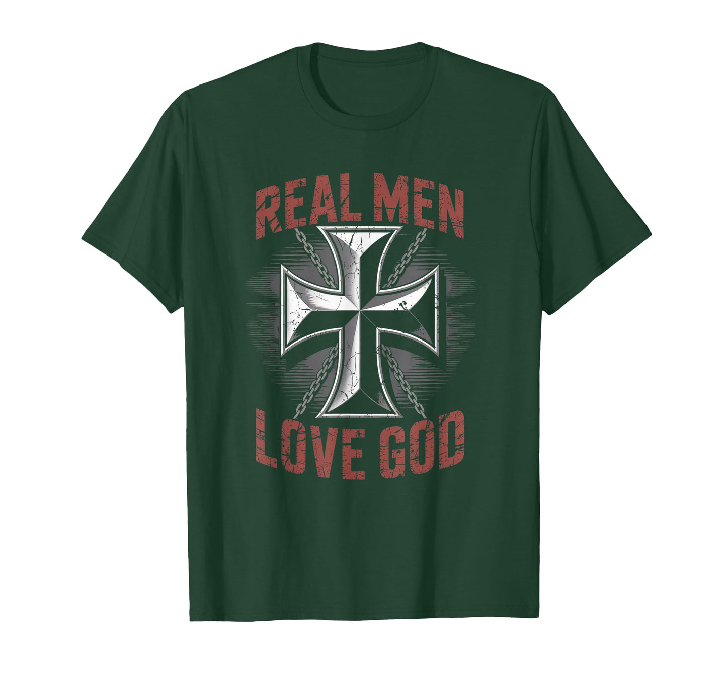 Real Men Love God Retro Christian Cross Joshua 24:15 T-Shirt