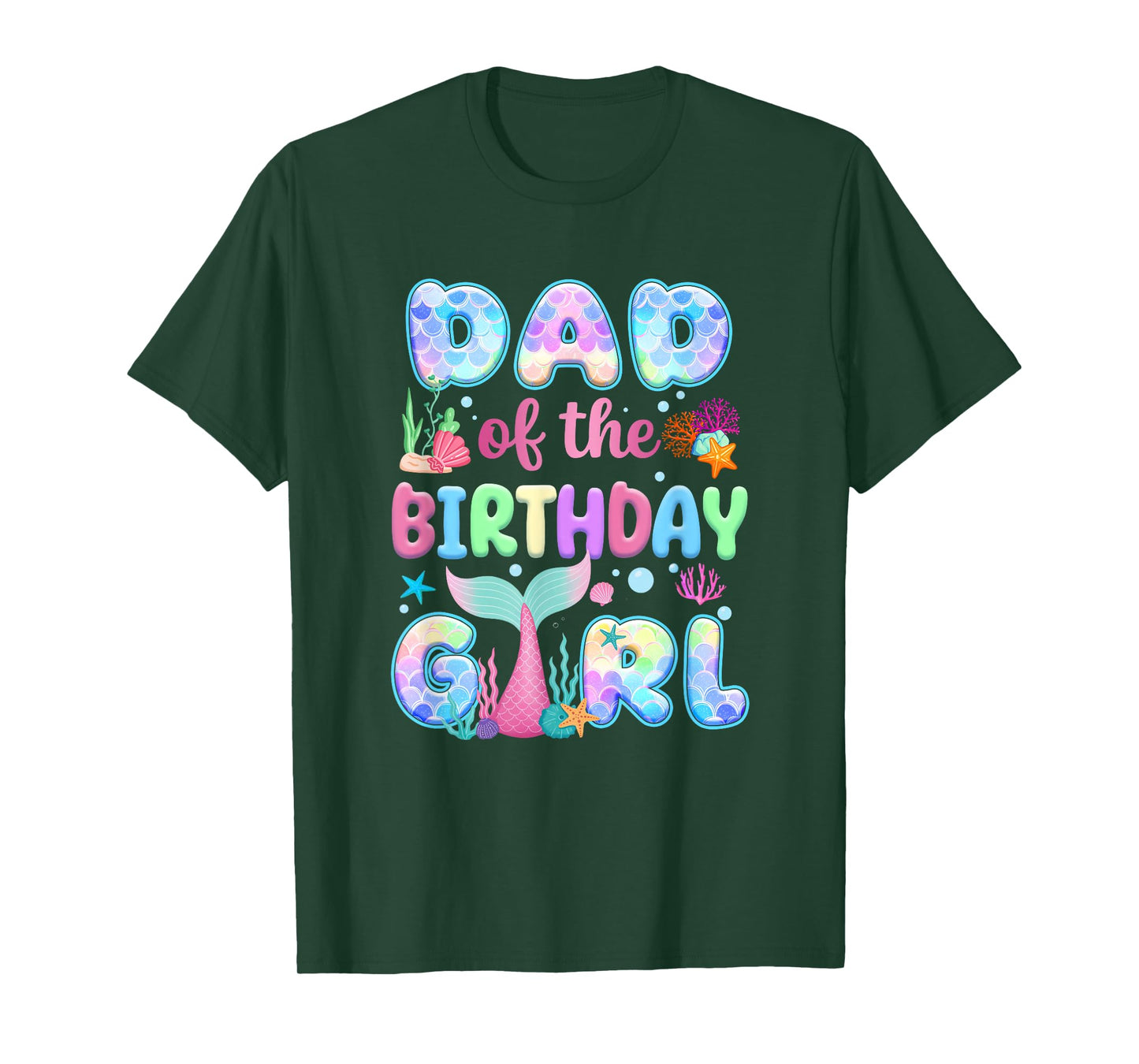 Dad Of The Birthday Mermaid Girl Family Matching Party T-Shirt