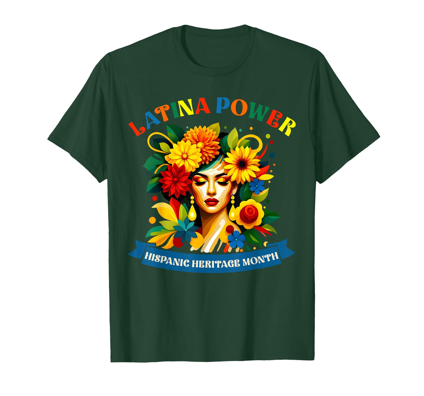 Latina Power Flowers Hispanic Heritage Month Mexican Latin T-Shirt