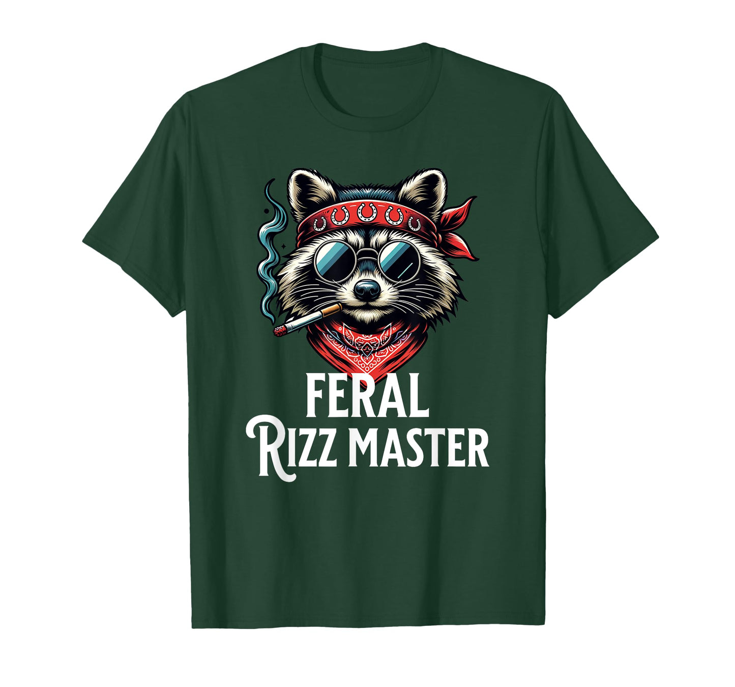 Feral Rizz Master Gen Z Slang Funny Rizzler Raccoon Tee T-Shirt