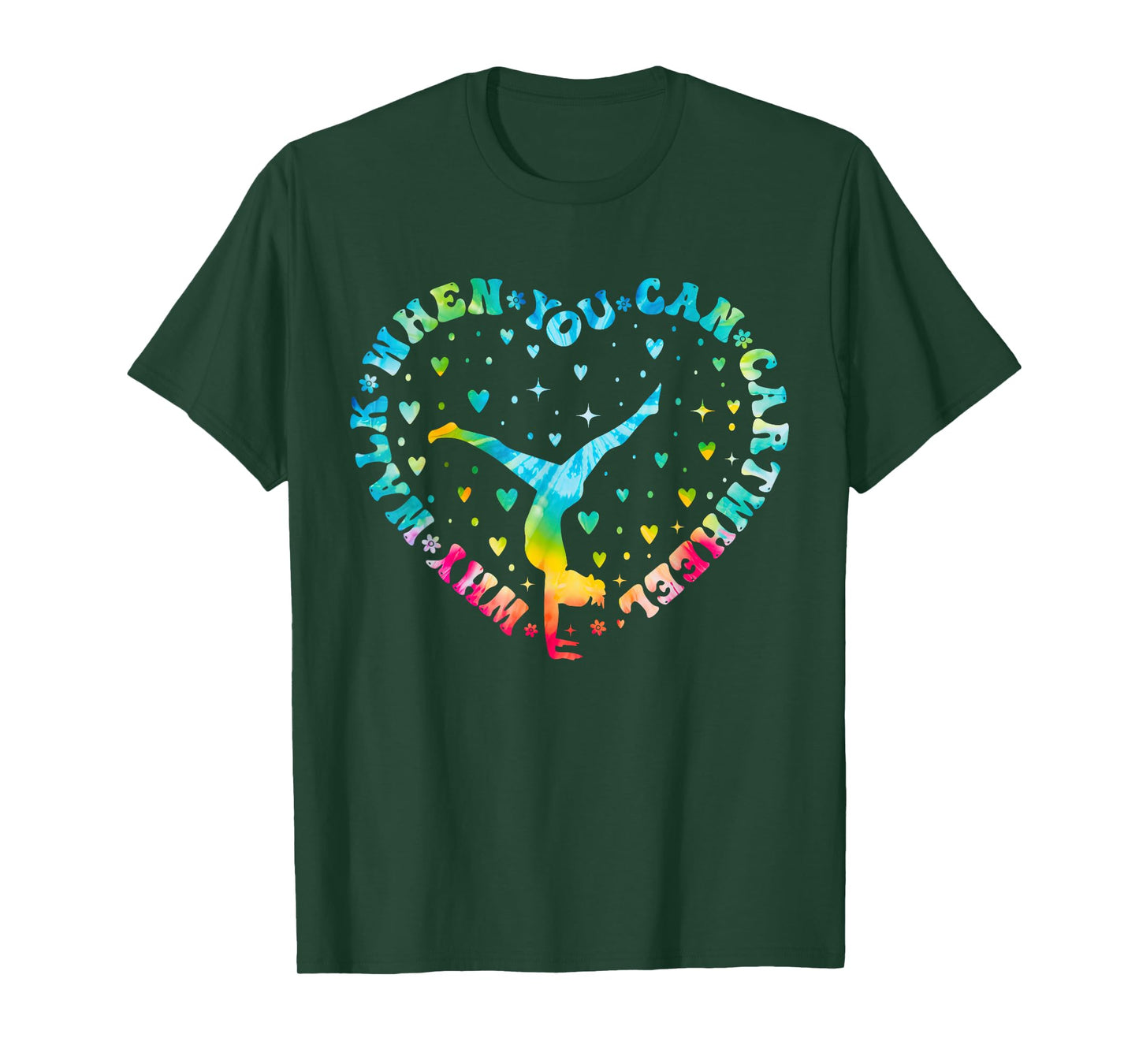 Tie-dye Heart Cartwheel Gymnastics Cheerleader Gymnast Girl T-Shirt