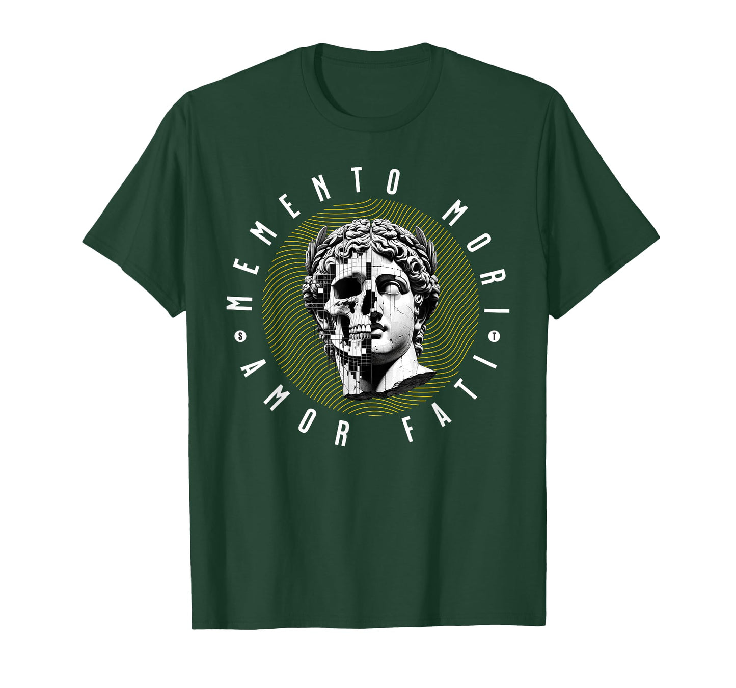 Memento Mori Amor Fati Skull Stoicism Quote T-Shirt
