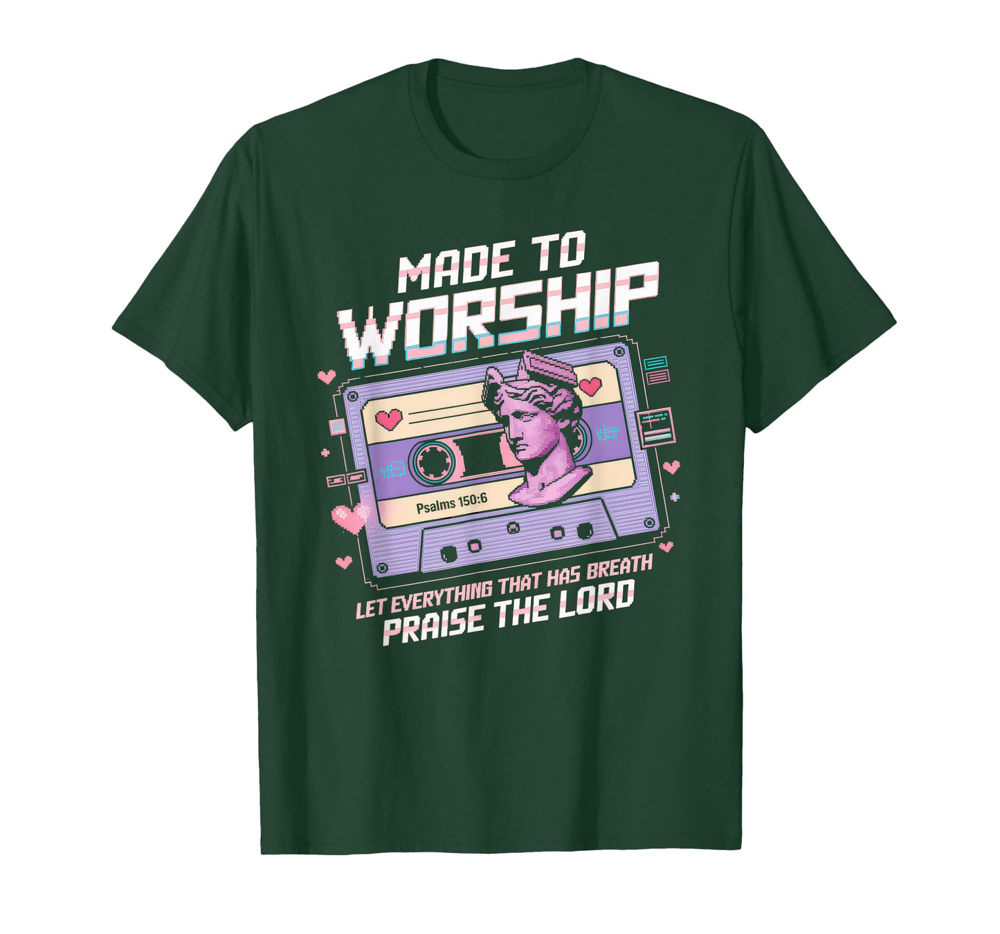 Worship Tshirt Christian Music Retro Cassette Psalms 150:6 T-Shirt