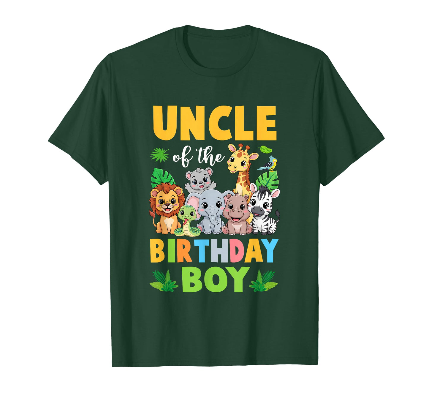 Uncle of The Birthday Boy Kids Safari Jungle Animal T-Shirt