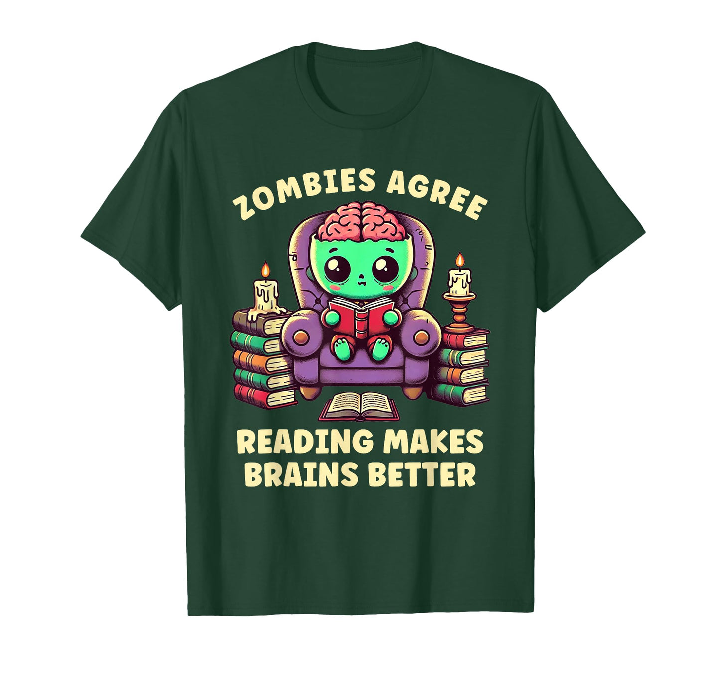 Halloween Teacher Zombie Reading is Good For Brains T-Shirt