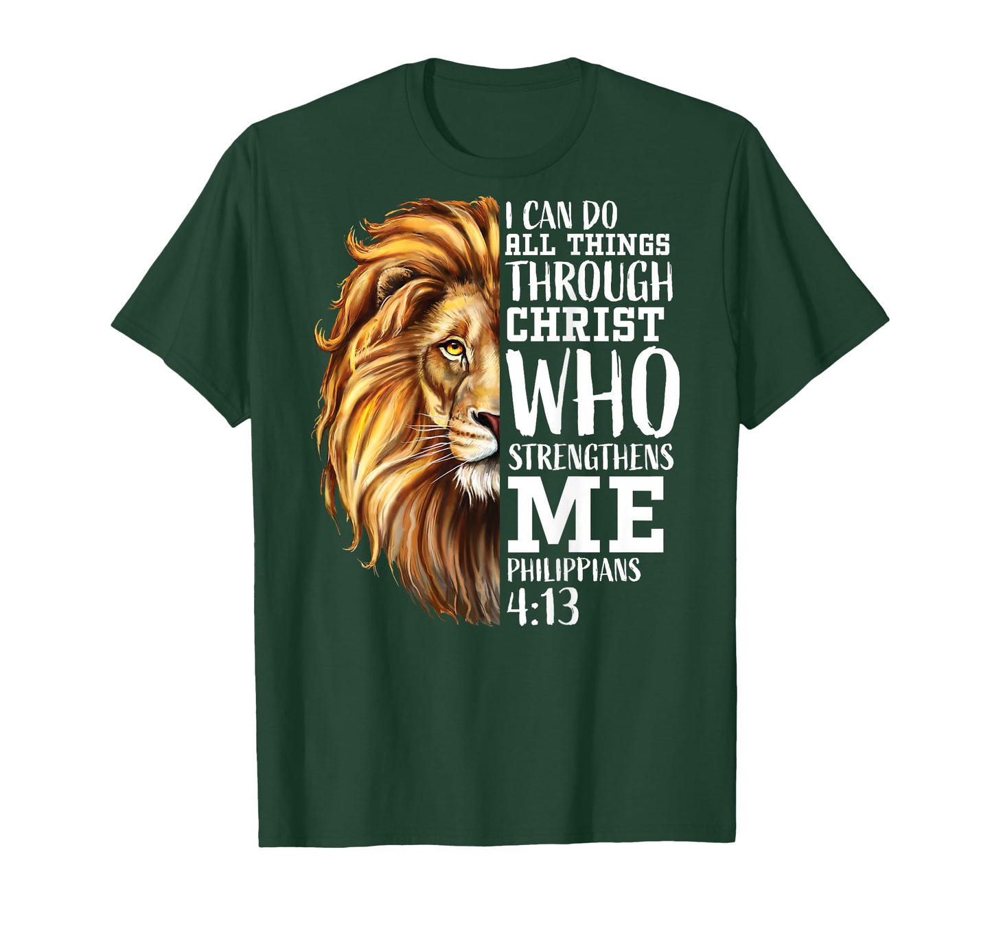 Lion Judah Christian Religious Scripture Graphic Back Print T-Shirt