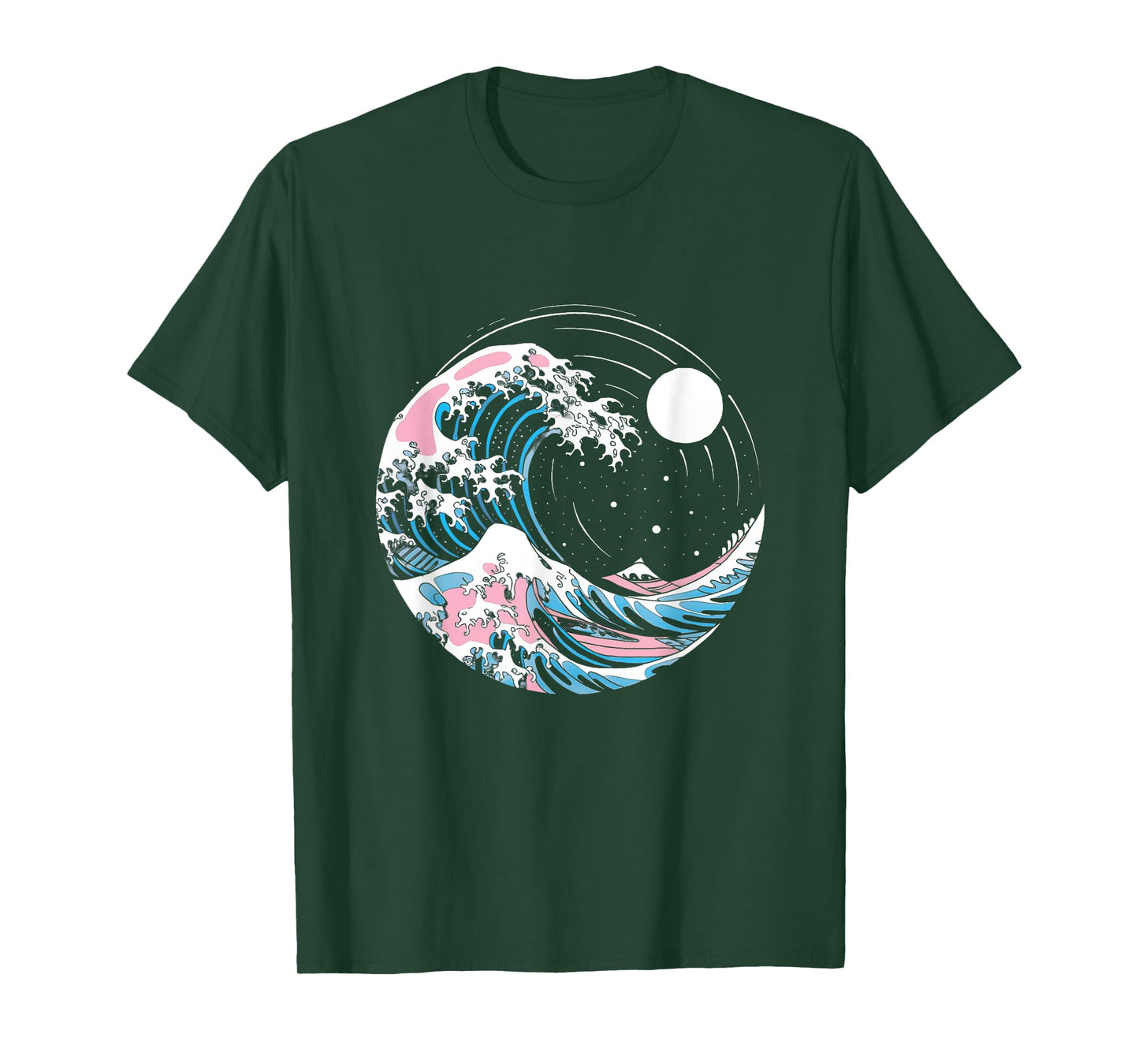 Transgender Pride LGBTQ Trans Flag Japanese Wave Art LGBT T-Shirt