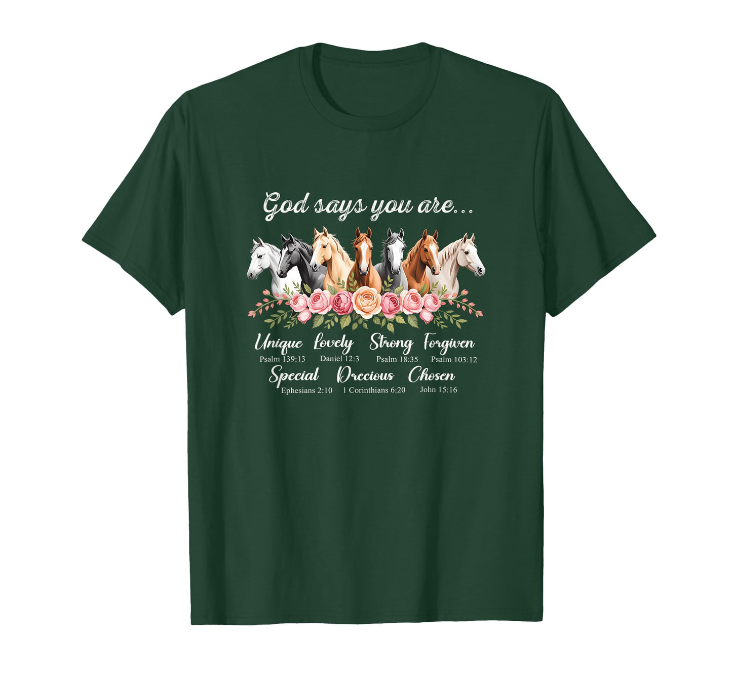 God Says You are Religious Inspirational Horse Lover Black T-Shirt