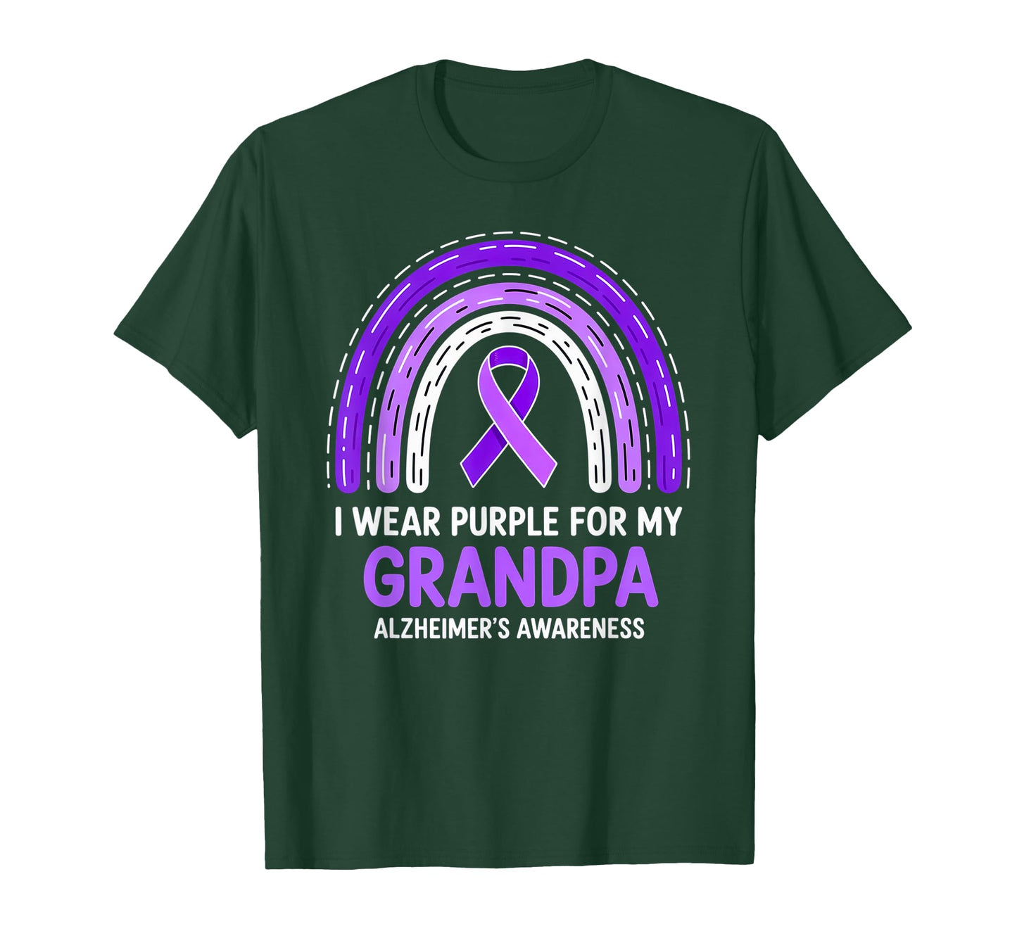 I Wear Purple For My Grandpa Alzheimer's Awareness Ribbon T-Shirt