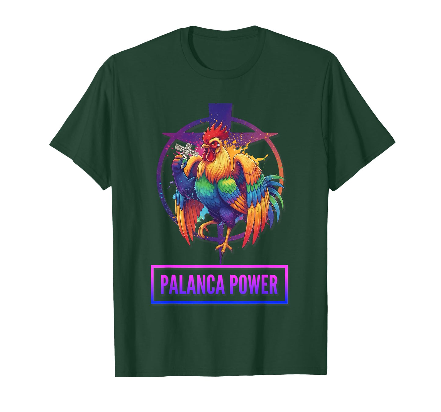 DeColores Cursillo Rainbow Rooster Catholic T-Shirt