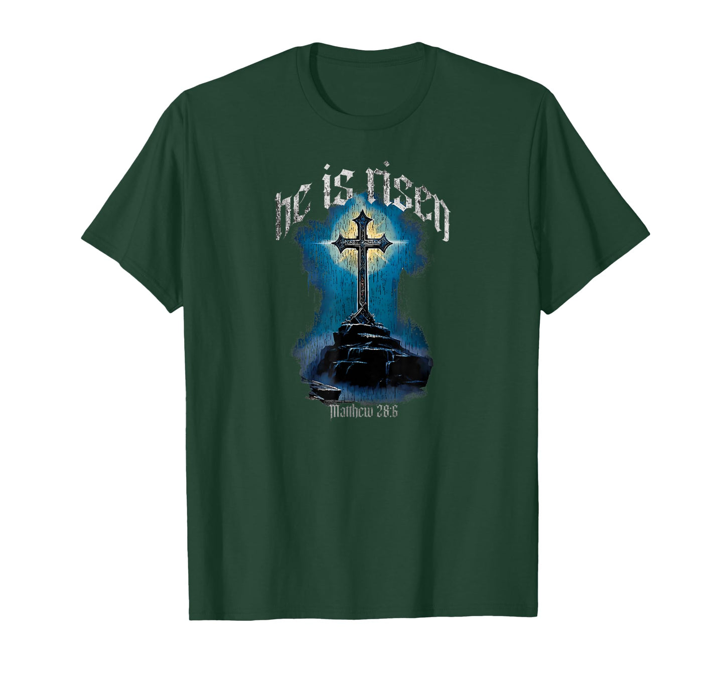 He is Risen Cross Jesus Christian Faith Religious Cross T-Shirt