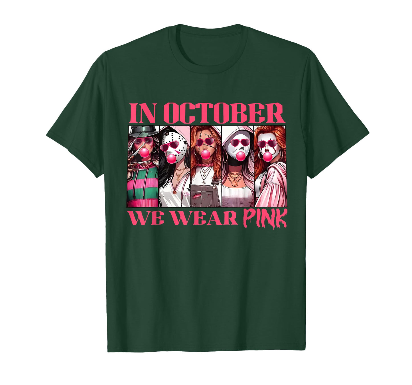 In October We Wear Pink Tee Breast Cancer Awareness Meme T-Shirt