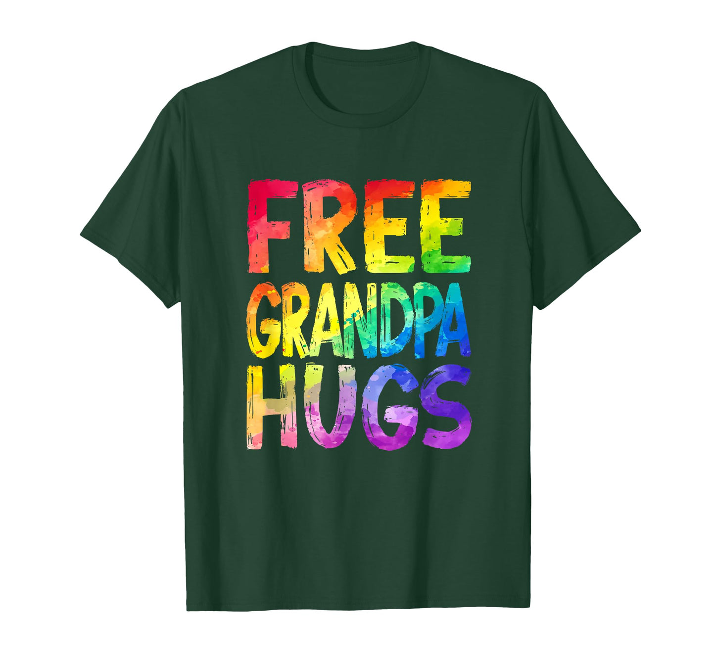 Free Grandpa Hugs Lgbt Pride Lgbtq Lesbian Gay Rainbow T-Shirt