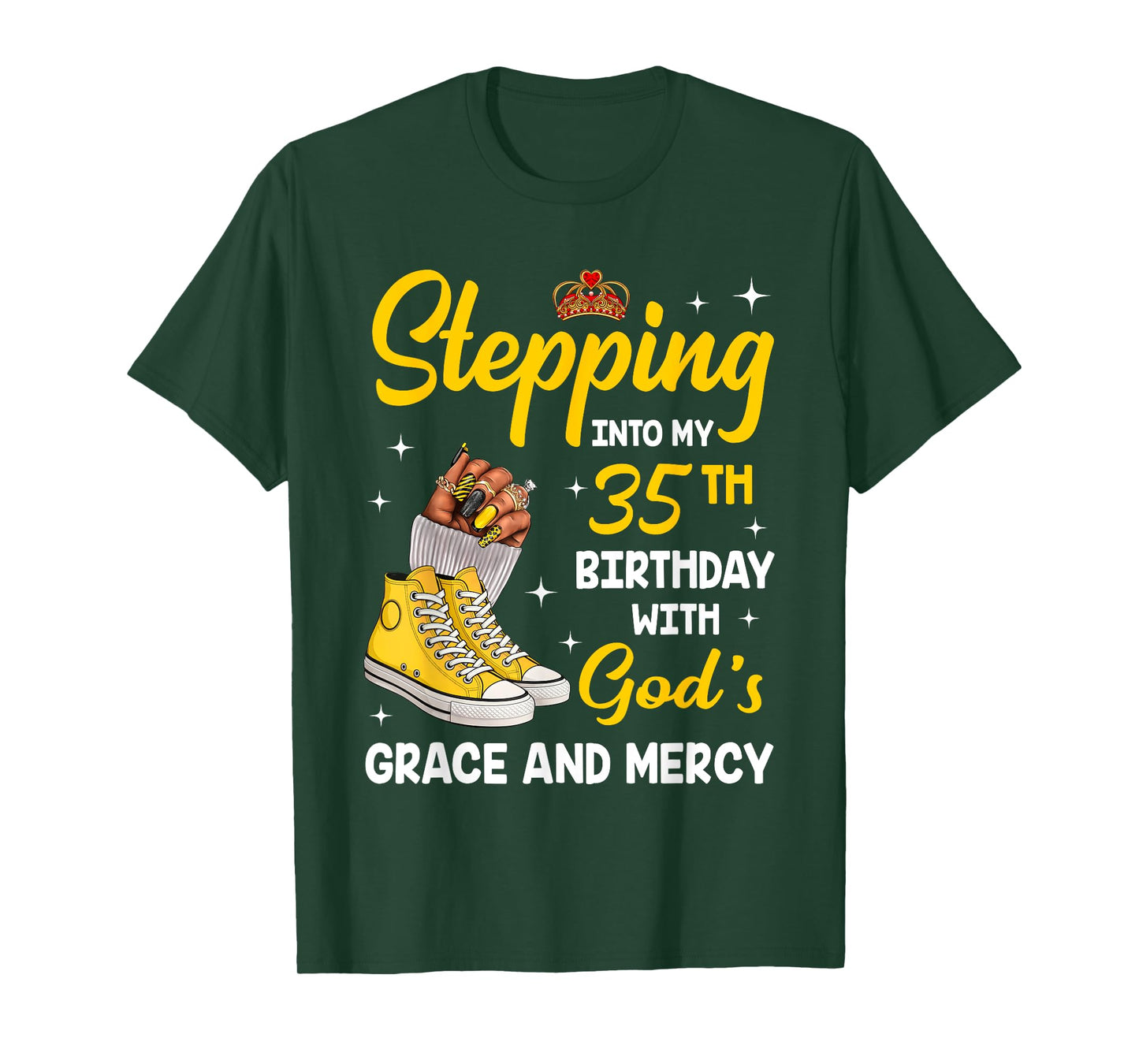 Stepping Into My 40th Birthday Queen Melanin Afro Woman T-Shirt