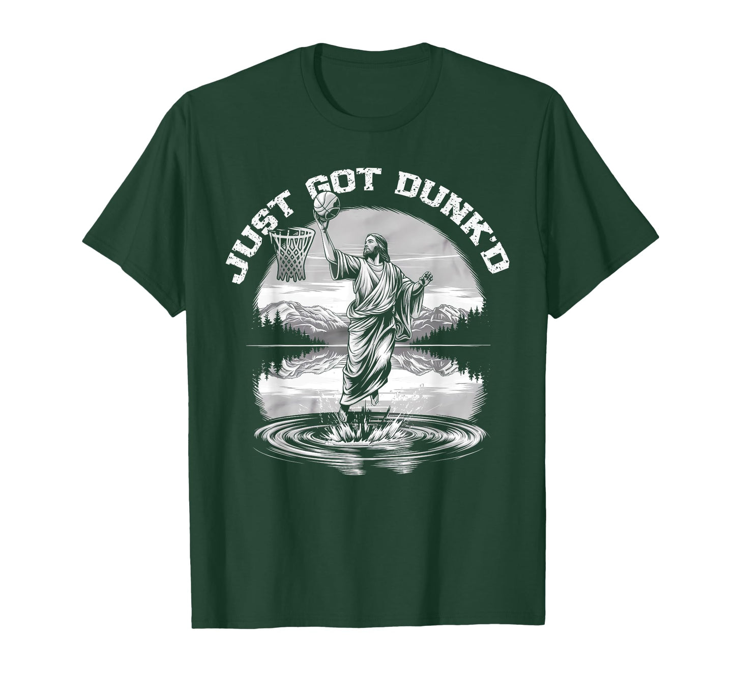 Just Got Dunked Funny Baptism Jesus Playing Basketball T-Shirt
