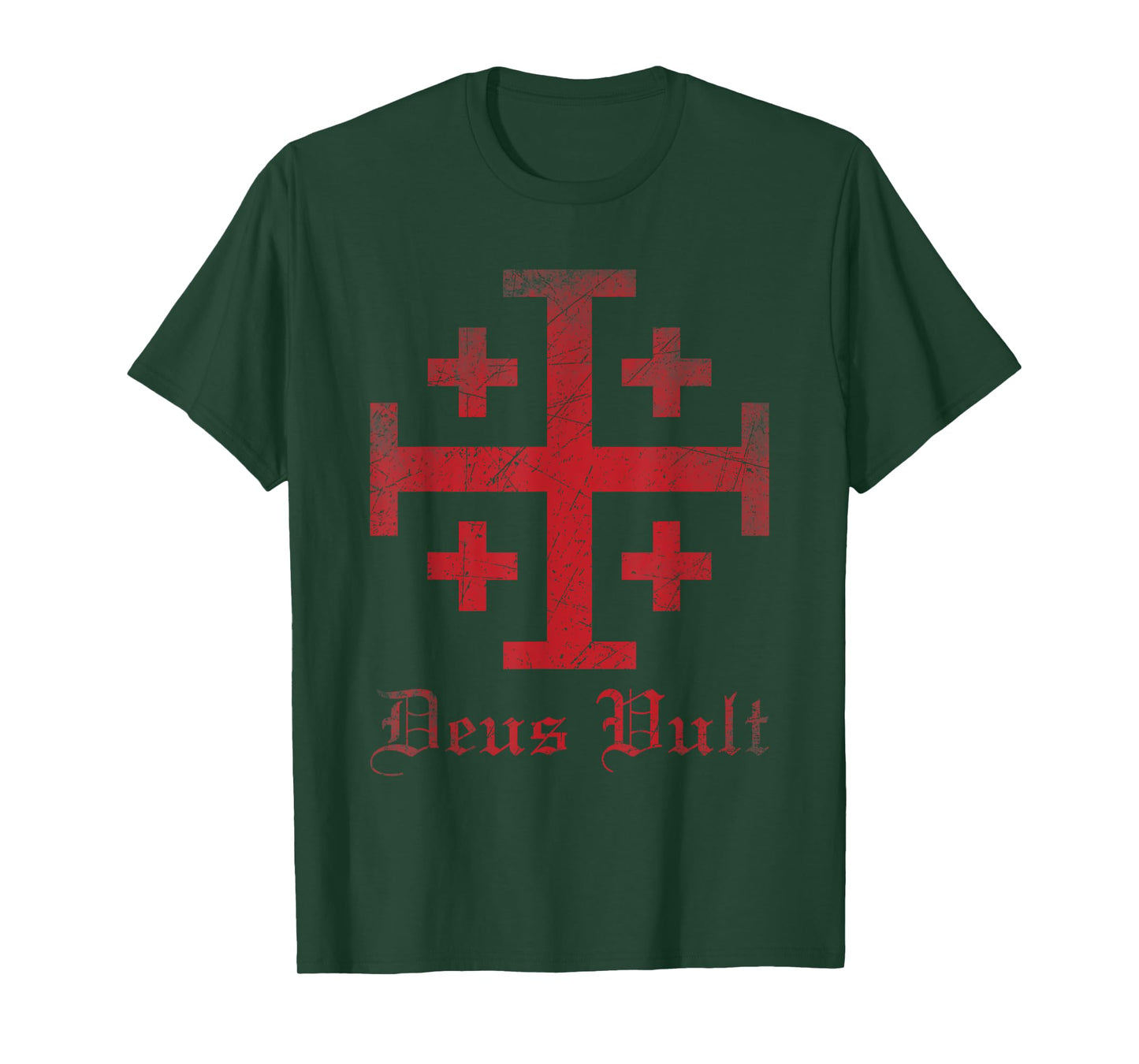 Knight Templar Cross Crusader Deus Vult Jerusalem Cross T-Shirt