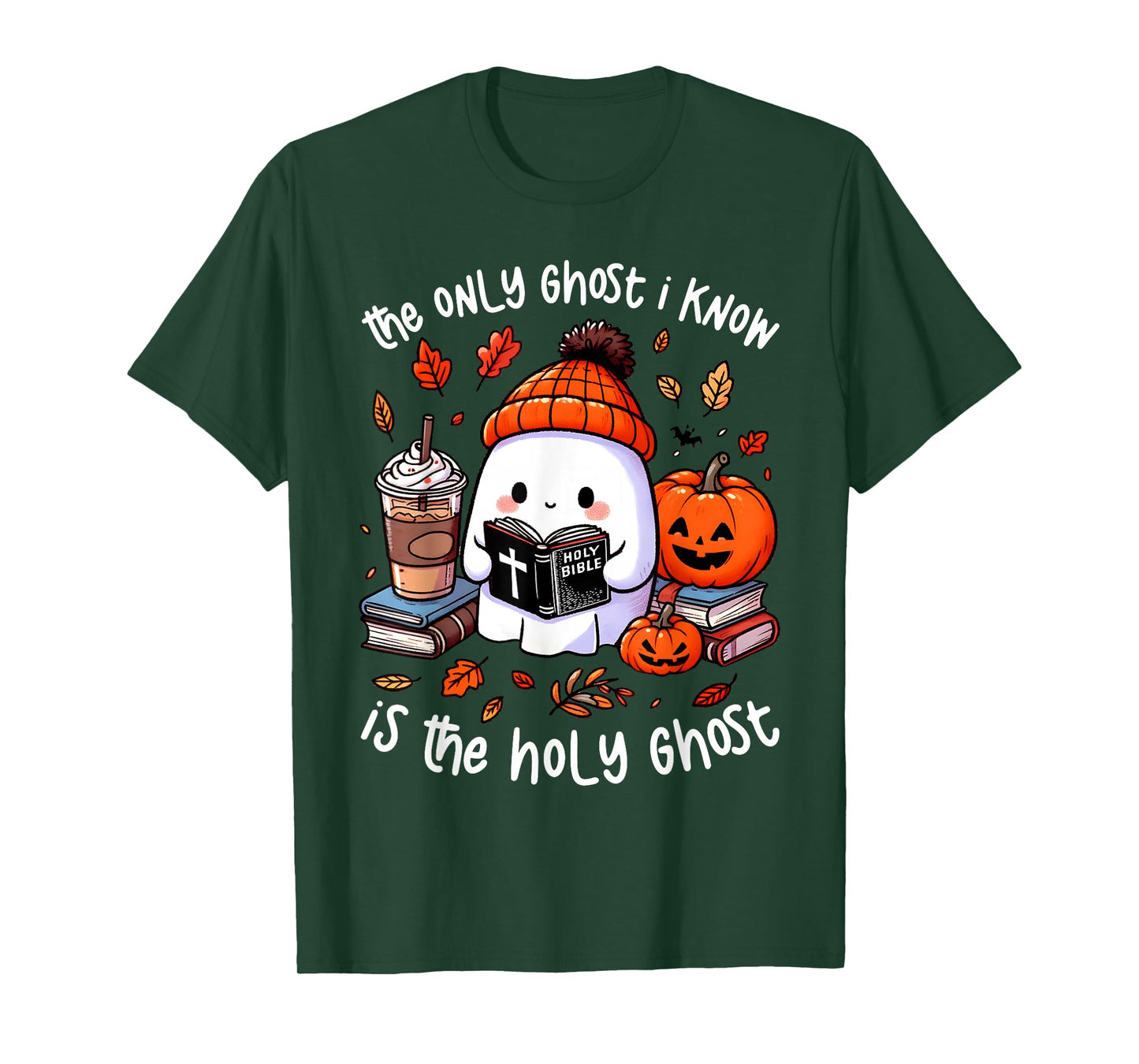 The Only Ghost I Know Is The Holy Ghost Halloween Book T-Shirt