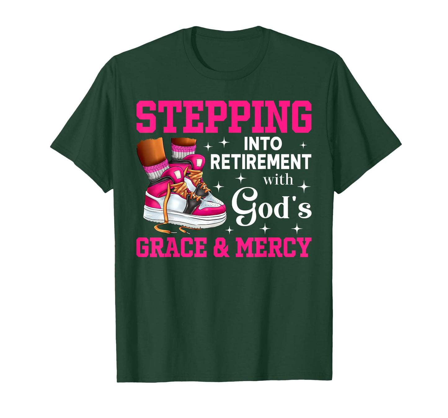 Stepping Into Retirement With God's Grace & Mercy Sneakers T-Shirt