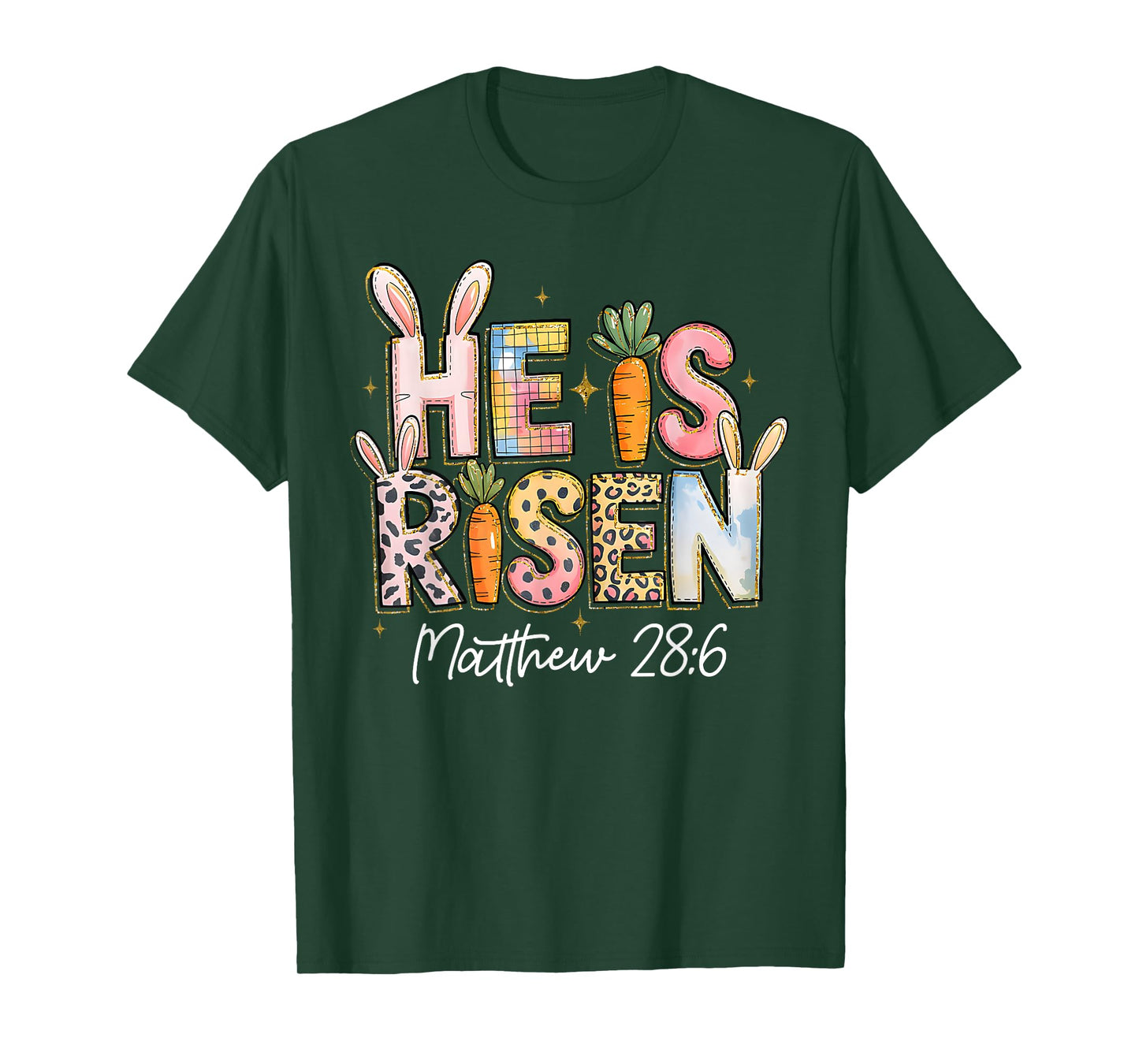 He is Risen Jesus Christian Happy Easter Kids Women Girls T-Shirt