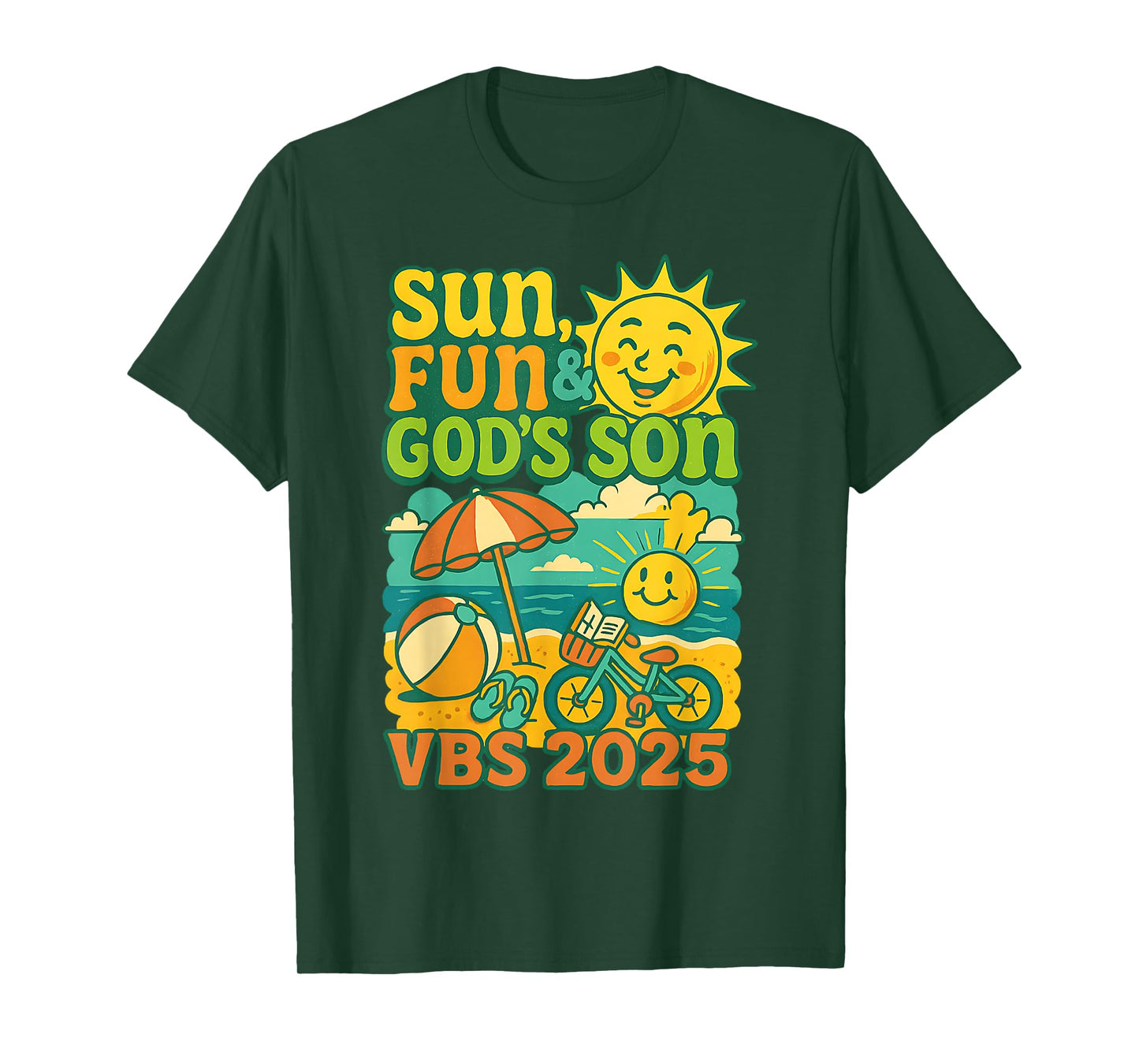 Sun Fun and God's Son VBS 2025 Beach Kids T-Shirt