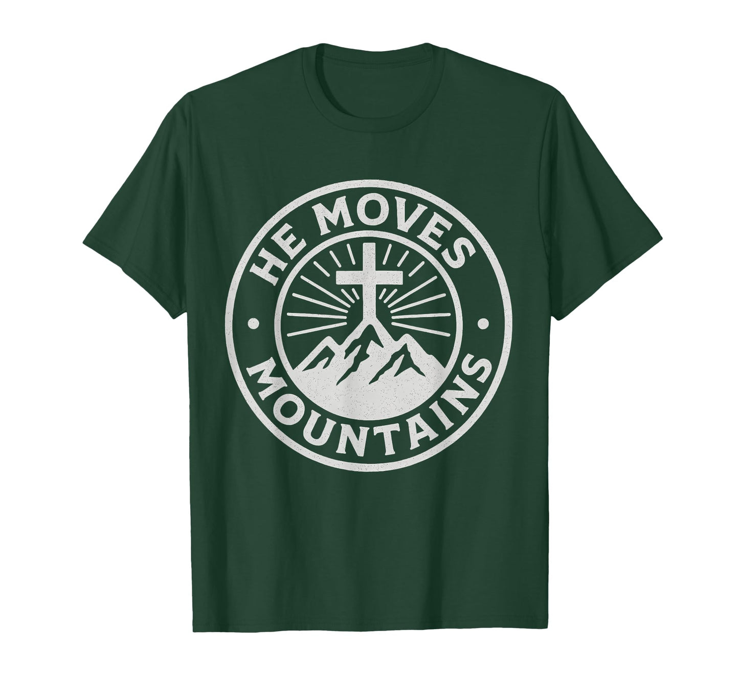 He Moves Mountains Christian Cross Faith T-Shirt