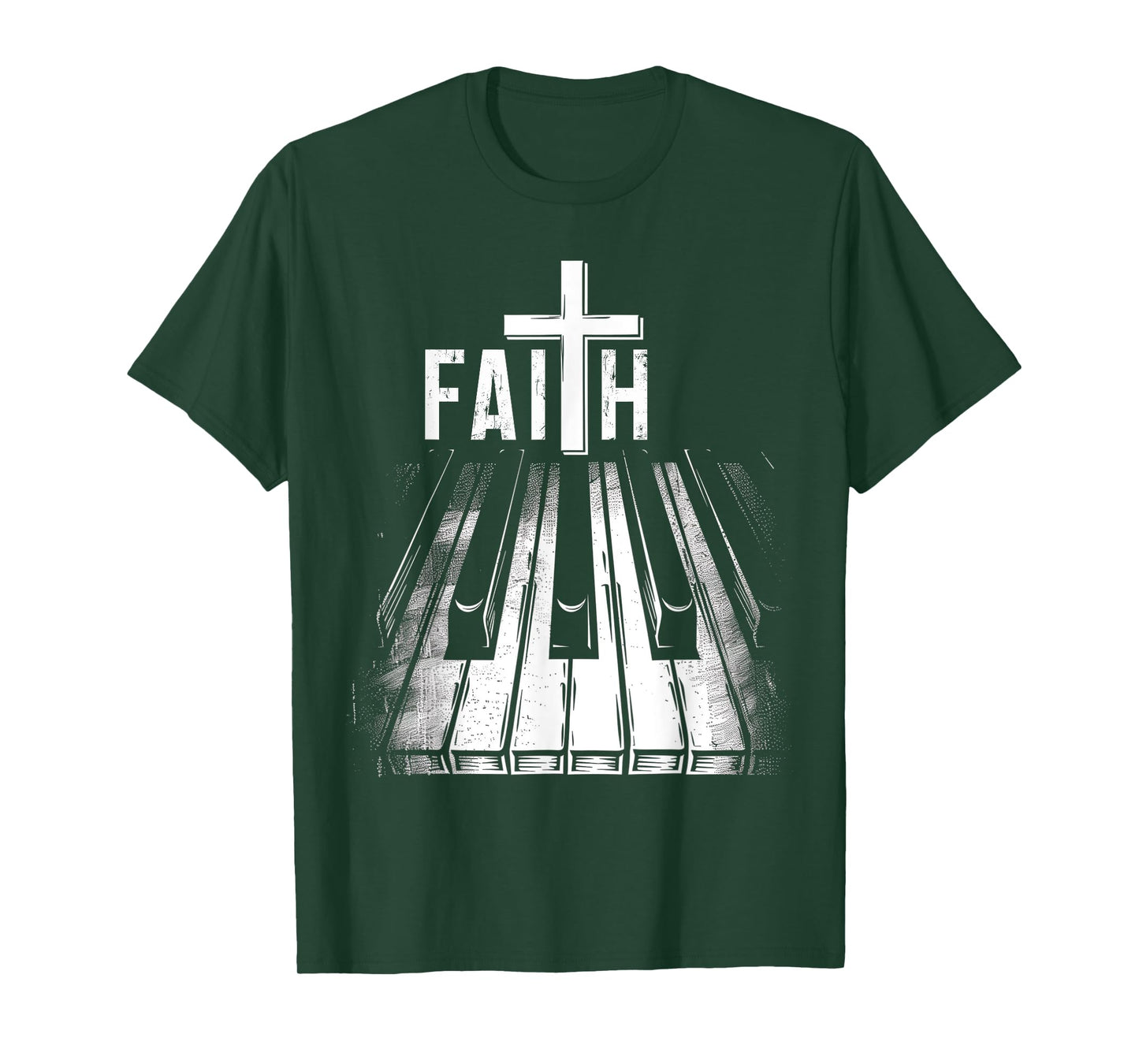 Piano Christian Faith Cross Classical Music Organ Pianist T-Shirt