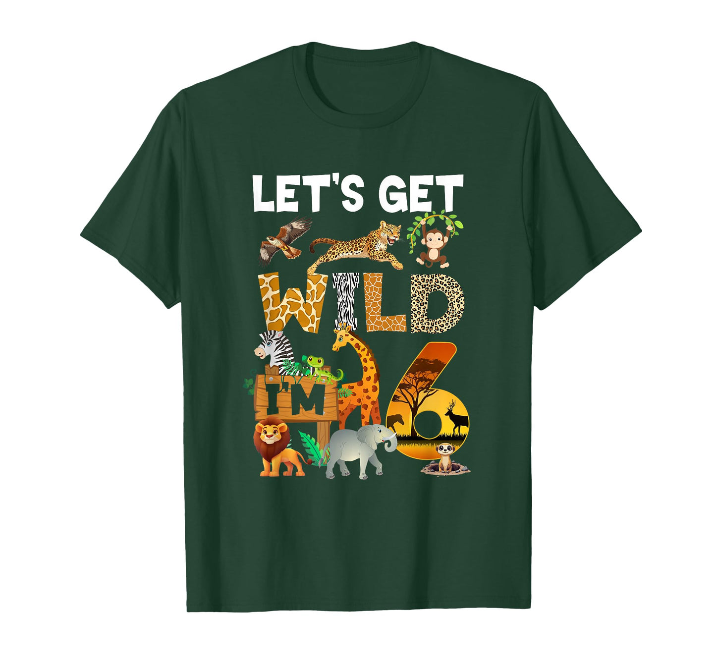 6 Year Old Zoo Birthday Safari Jungle Animal 6Th Bday T-Shirt
