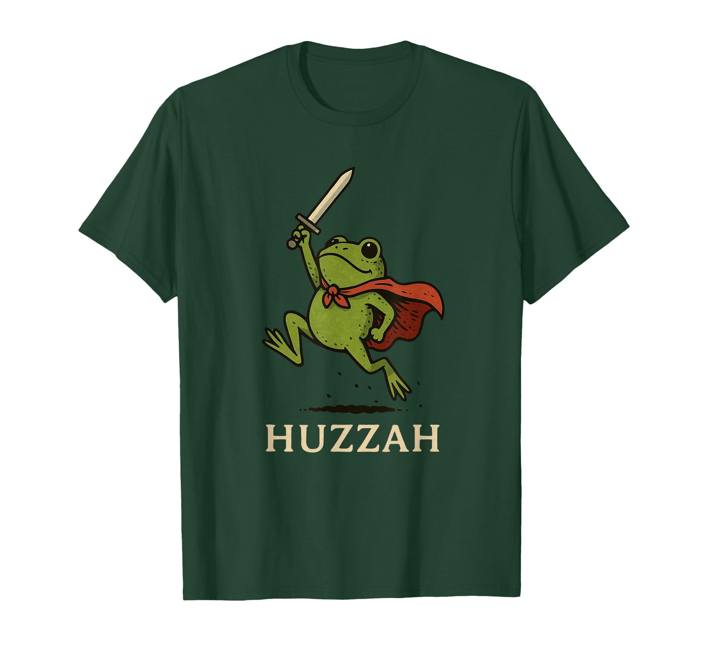 Huzzah Frog Knight Funny Sword Meme Quote T-Shirt
