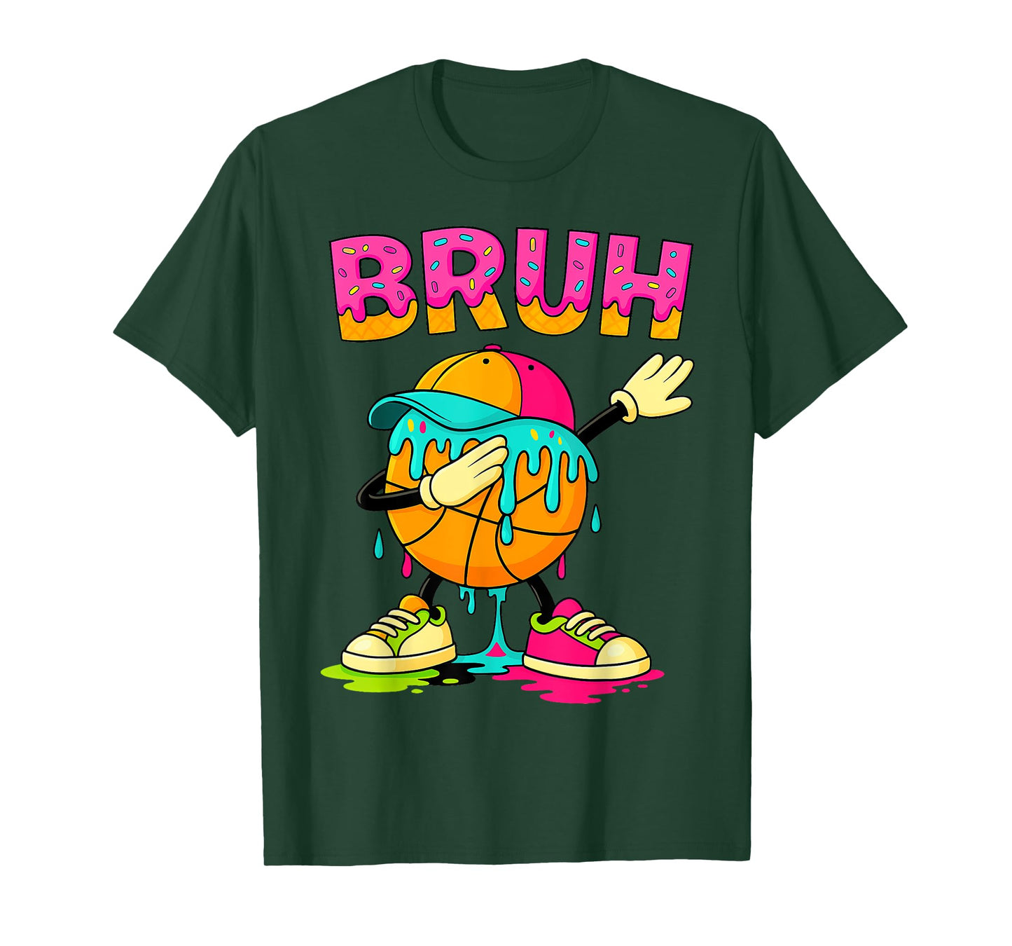Dabbing Basketball drip Shirt Bruh Basketball Drip Ice Cream T-Shirt