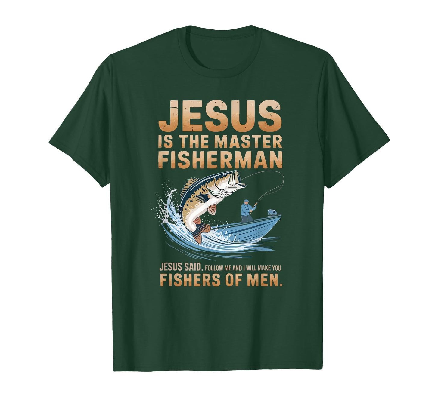Fishing Jesus Christ Religion Christian Fisher Christianity T-Shirt