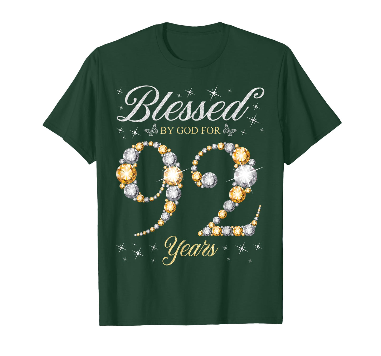 Blessed By God For 92 Years Old 92nd Birthday Party T-Shirt