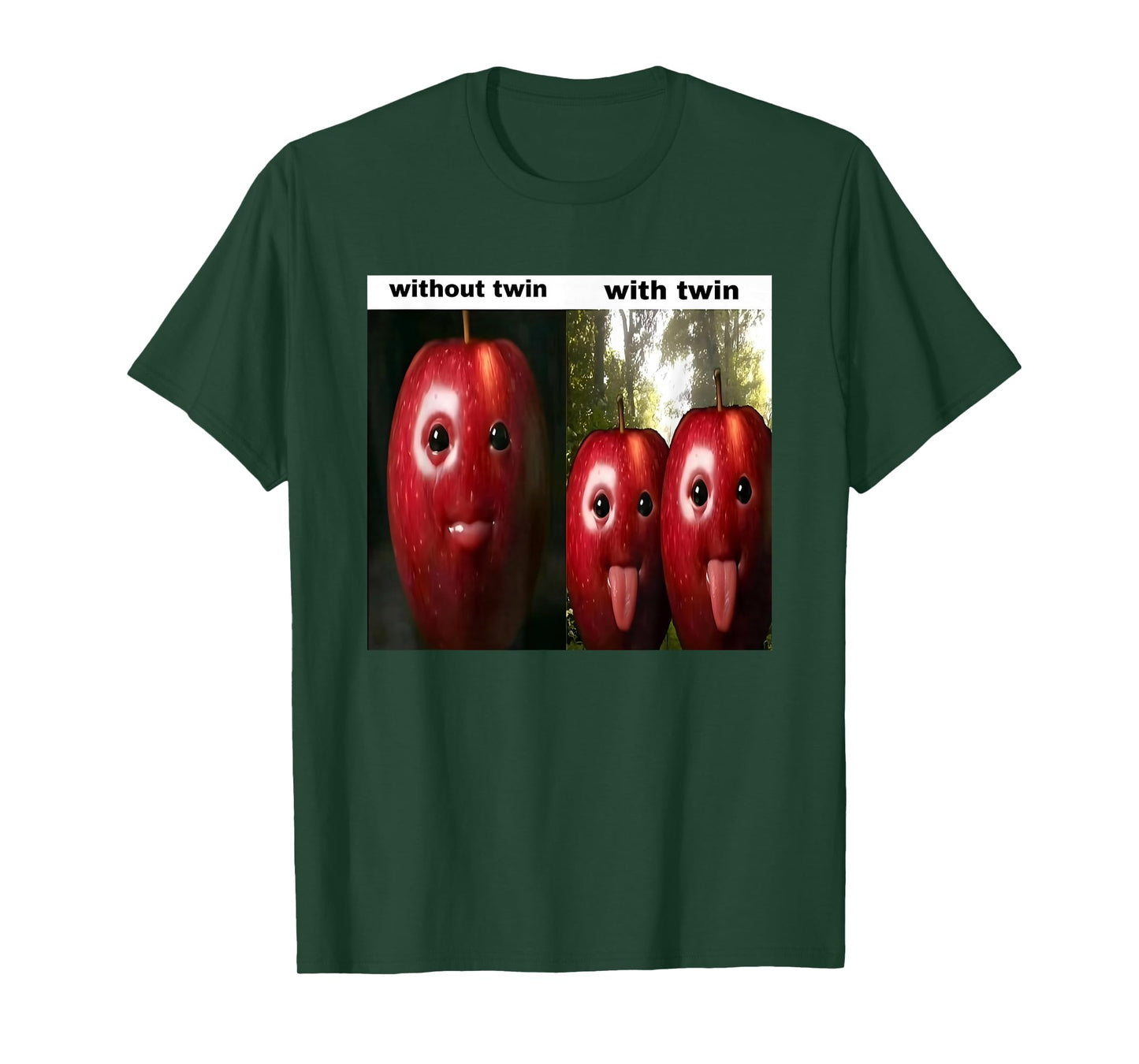 Funny Silly AI Apple gen z Meme BrainRot Humor Twins bros T-Shirt
