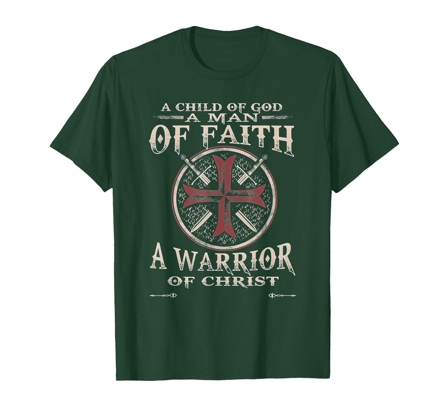 Vintage A Child of God A Man of Faith A Warrior of Christ T-Shirt
