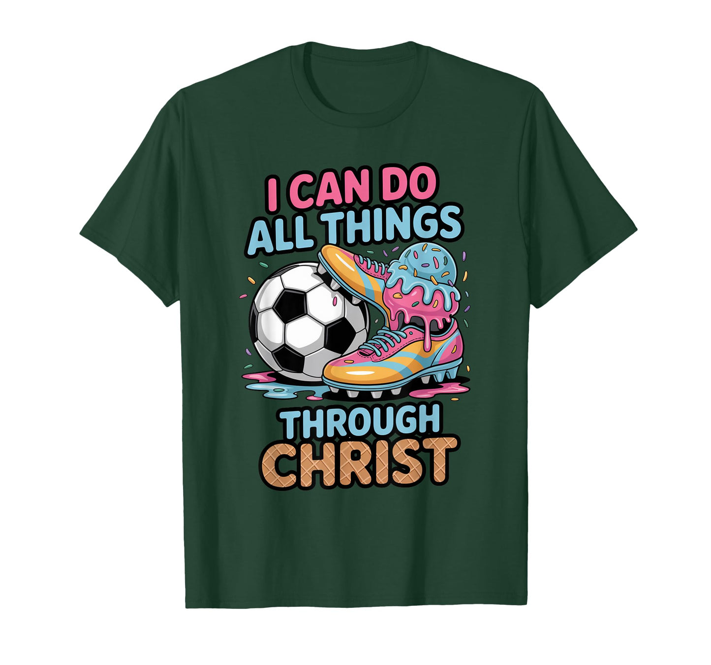 Soccer Shirts Boys Girls Kids Christian Philippians 4:13 T-Shirt