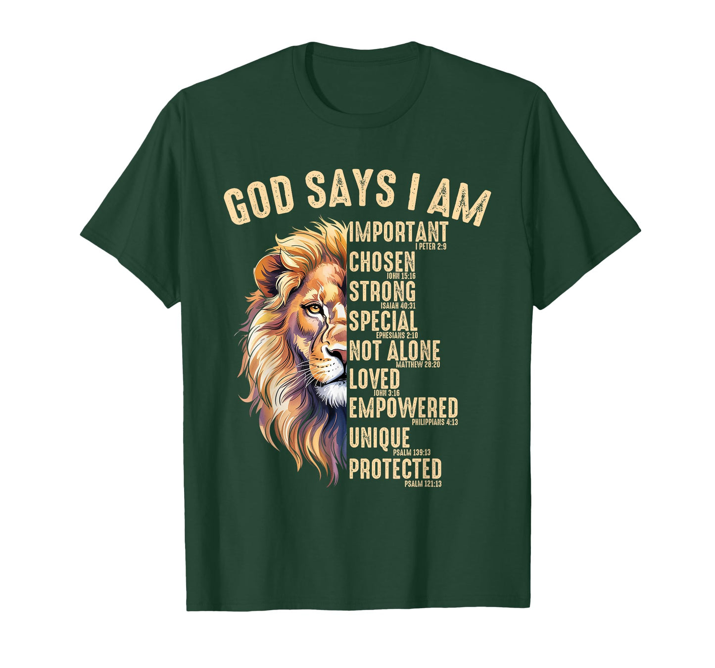 Christian God Says I Am Lion Jesus Son Father Men's T-Shirt