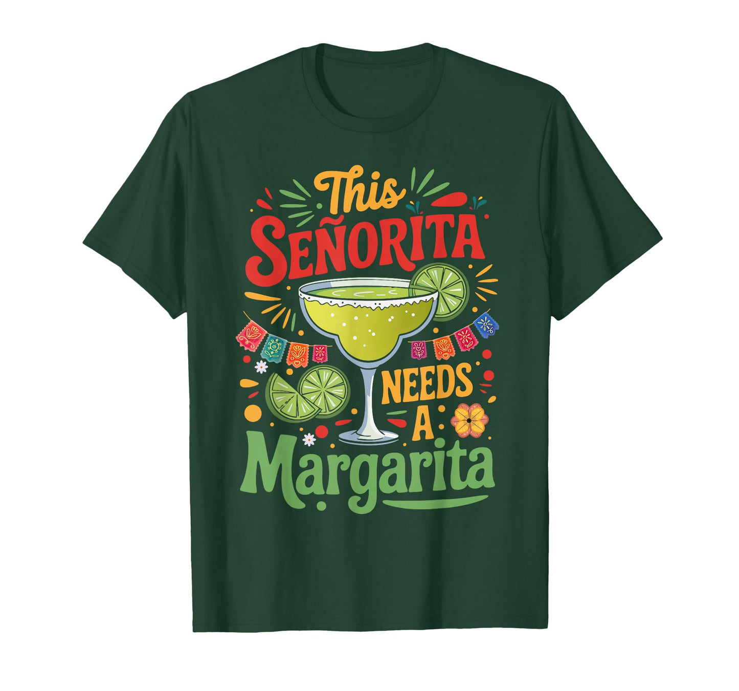 This Señorita Needs a Margarita Funny Tequila Cinco de Mayo T-Shirt
