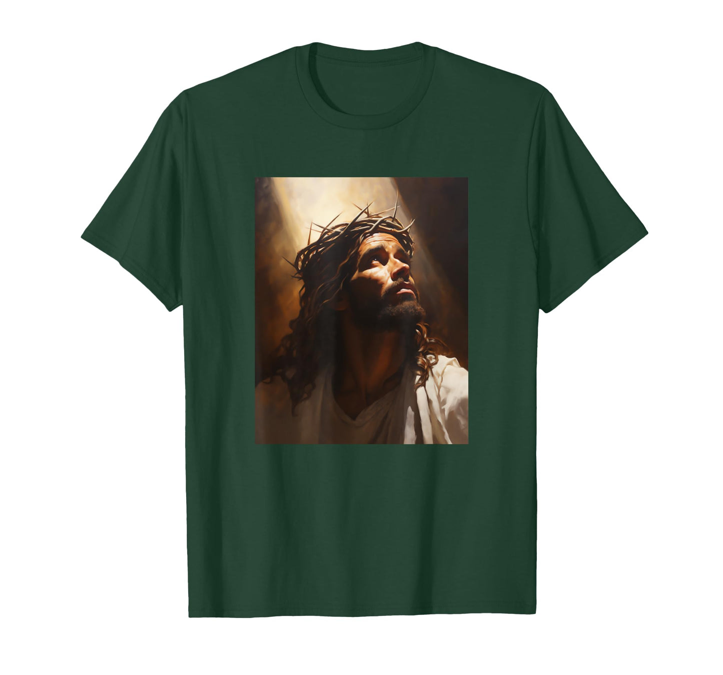 Jesus Christ In Light Wearing Crown Of Thorns Face Of Jesus T-Shirt