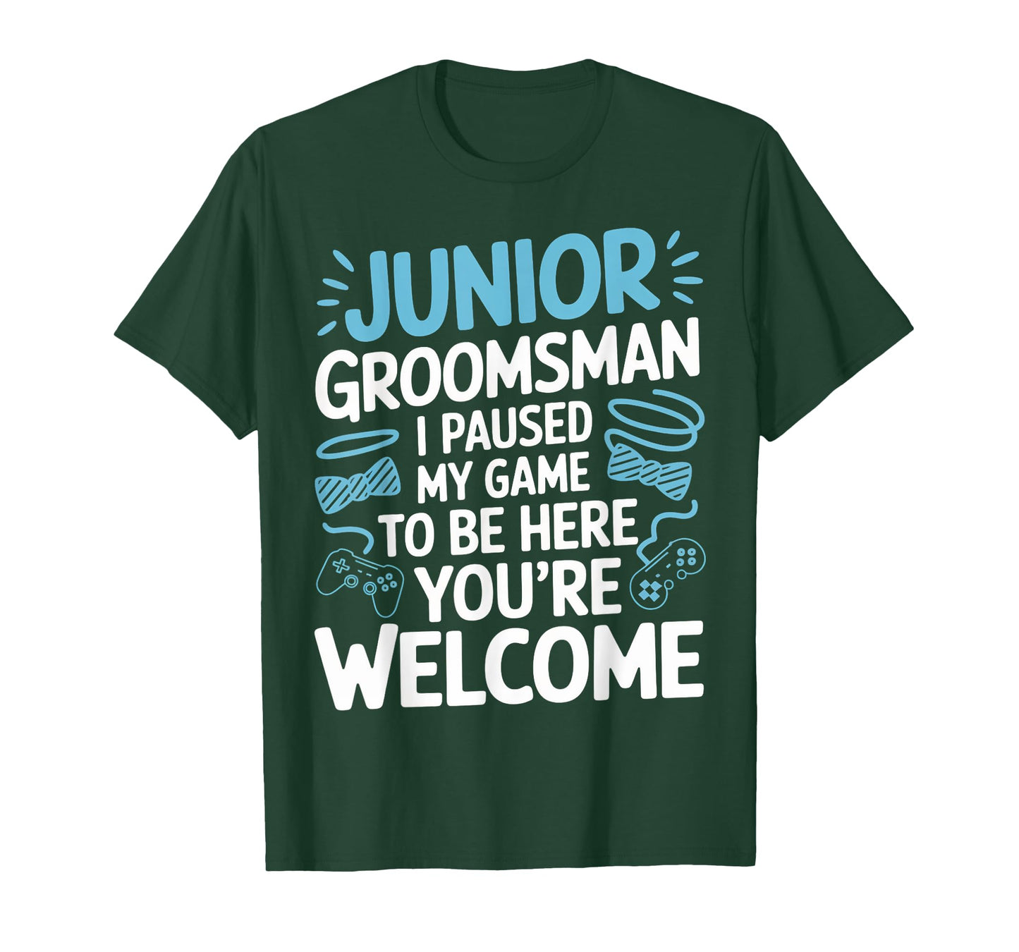 I Paused My Game Wedding Party Bow Tie Cute Junior Groomsman T-Shirt