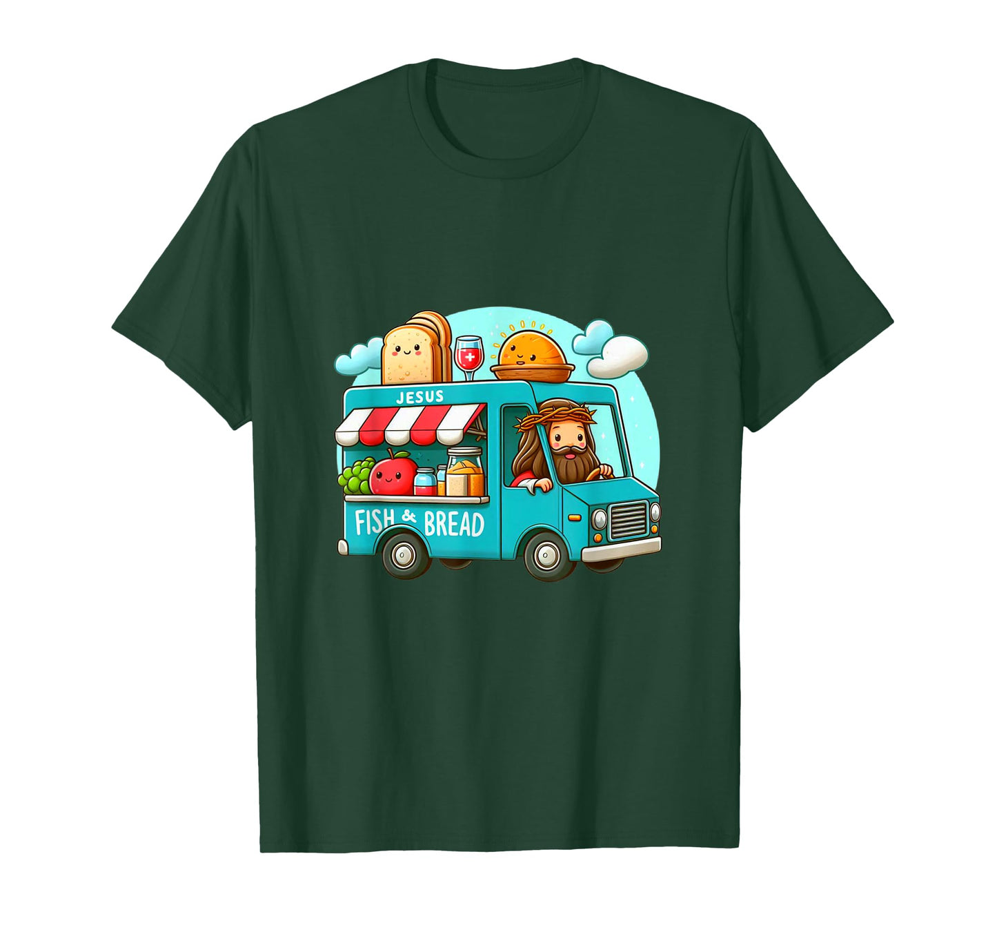 Jesus' Fish & Bread Food Truck cute for cute for foodies T-Shirt