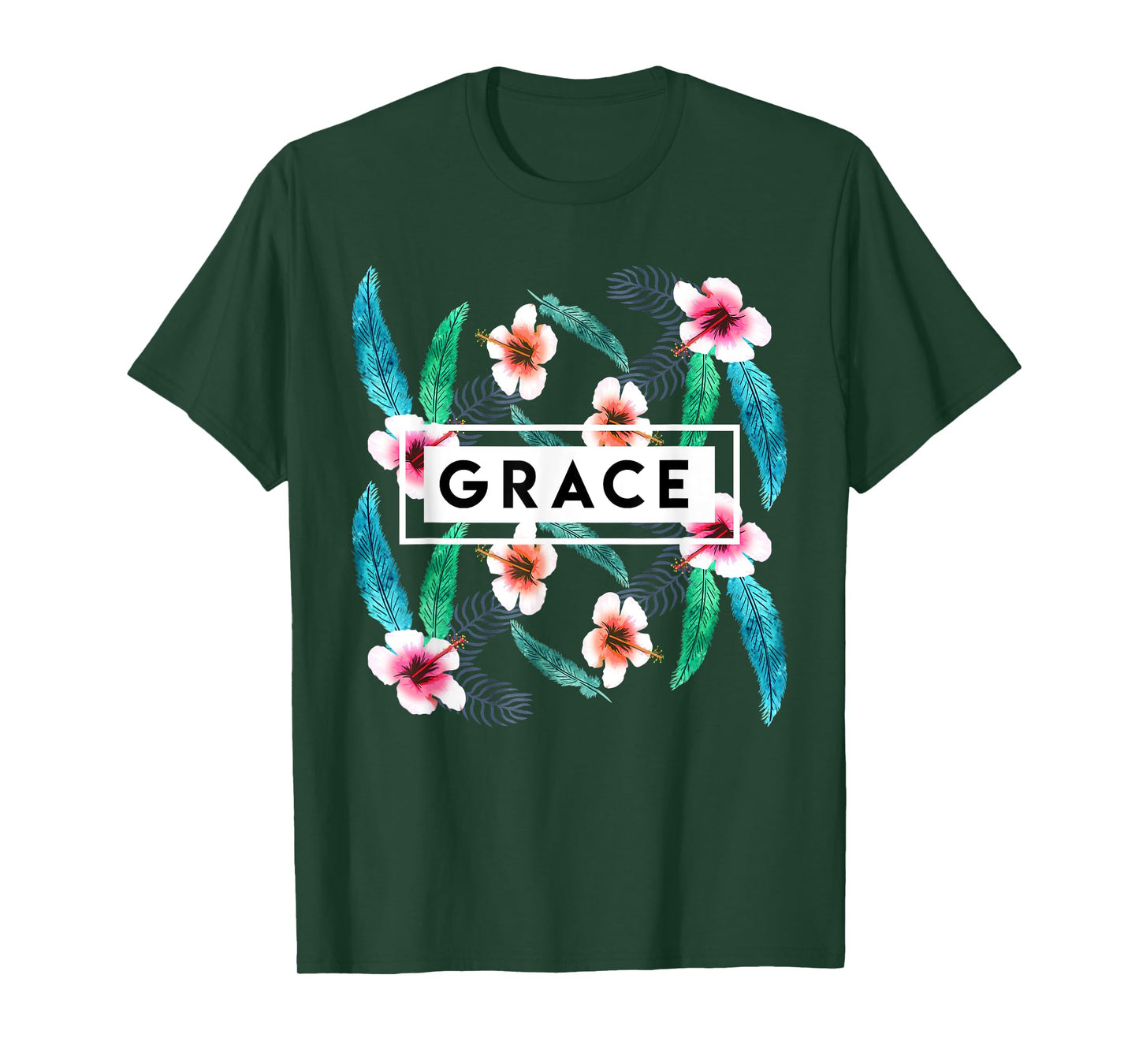 Grace On Flowers Religion Faith God Jesus Christian Gift T-Shirt