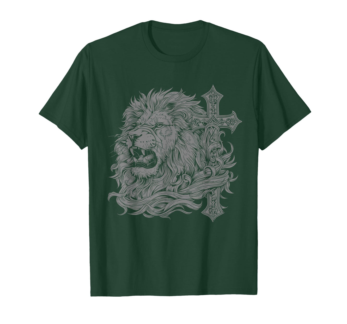 Christian Lion Of Judah Cross Jesus Religious Faith T-Shirt