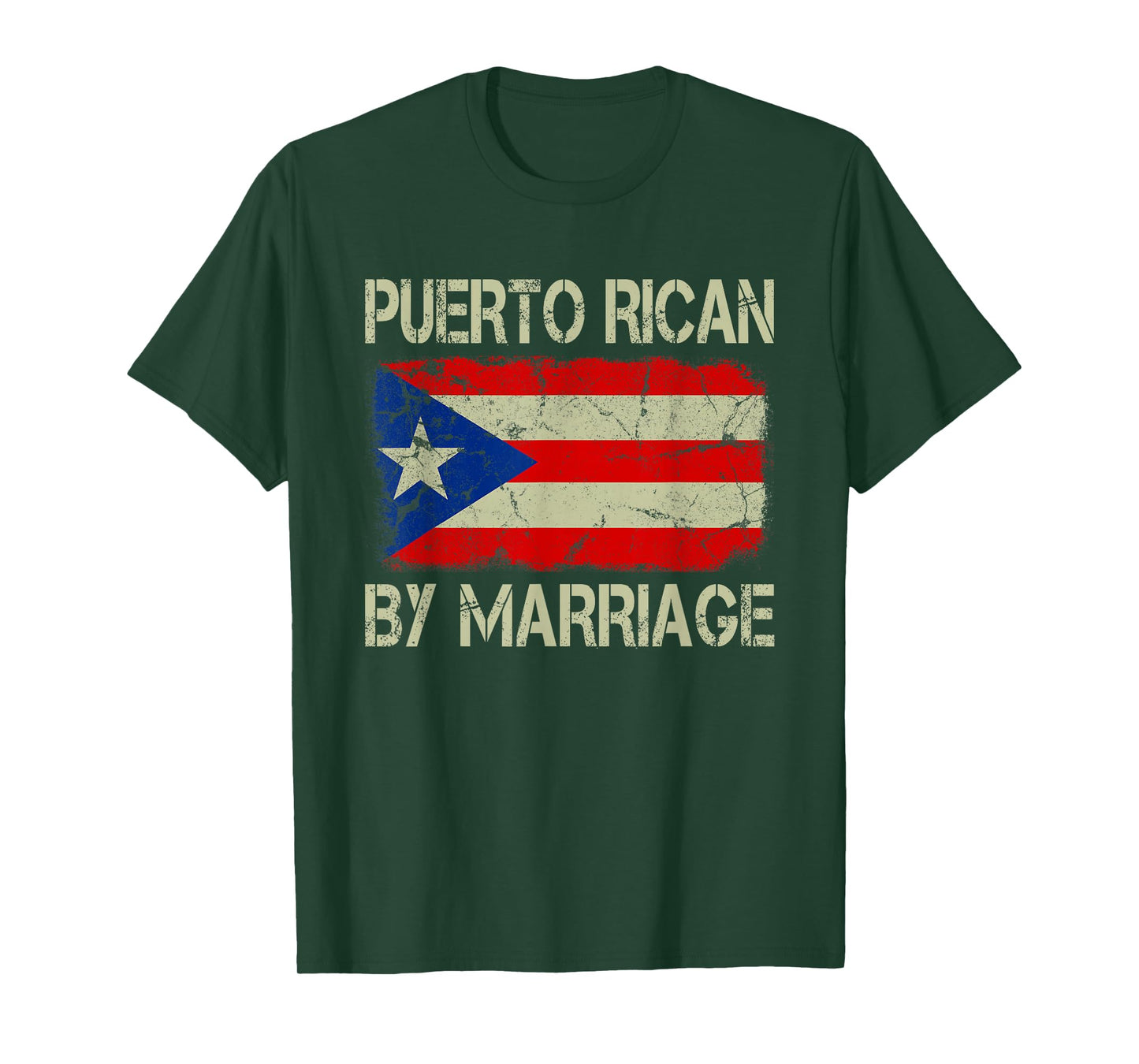 Puerto Rican By Marriage Puerto Rico Flag Funny Husband Wife T-Shirt