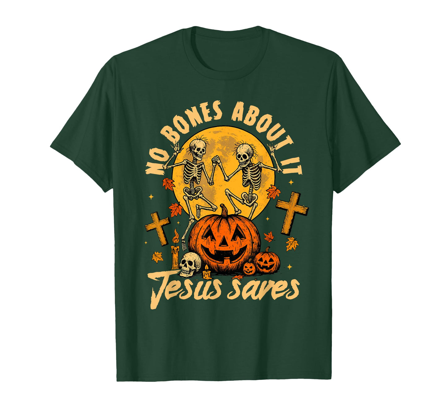 Halloween Spooky Christian No Bones About It Jesus Saves T-Shirt